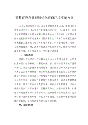 某某市应急管理局优化营商环境实施方案.docx