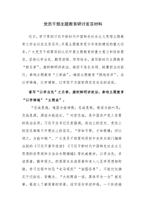 2023年党员干部主题教育研讨发言材料范文.docx