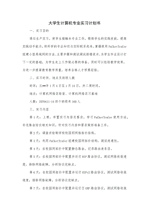 大学生计算机专业实习计划书.docx