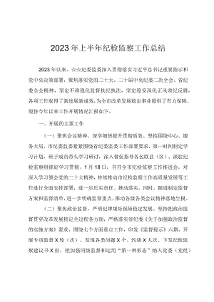 2023年上半年纪检监察工作总结.docx