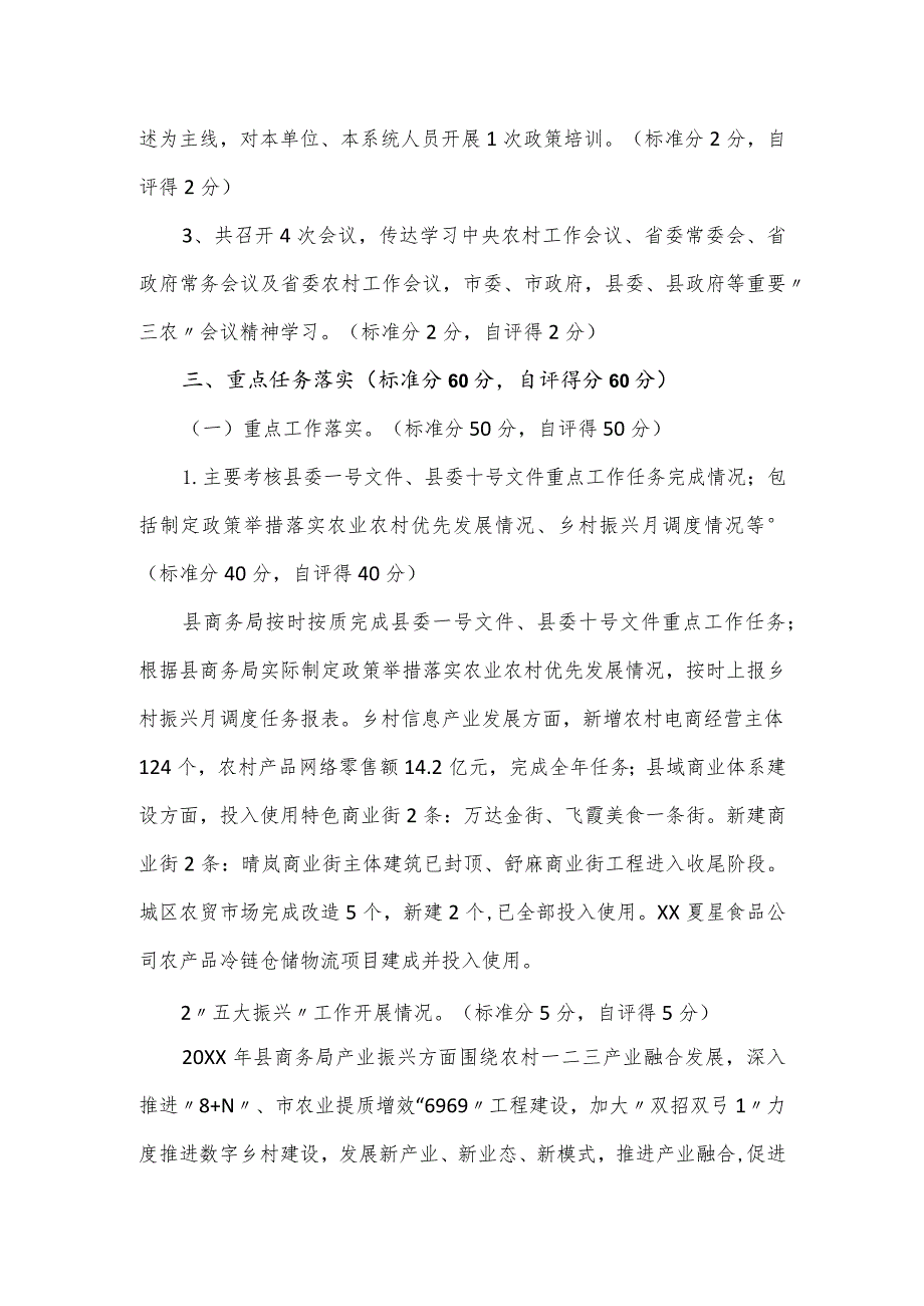 县商务局推进乡村振兴战略工作自评报告（模板）.docx_第2页