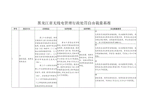 黑龙江省无线电管理行政处罚自由裁量基准.docx