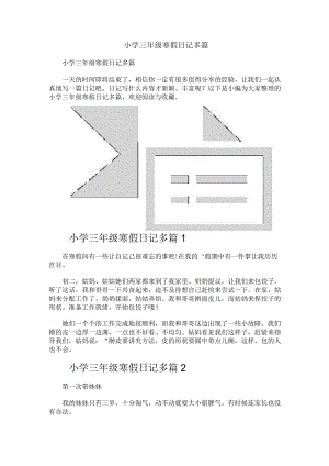 小学三年级寒假日记多篇.docx