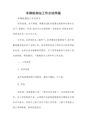 车辆检测站工作总结两篇.docx