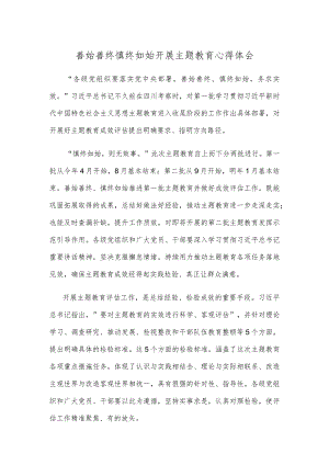 善始善终慎终如始开展主题教育心得体会.docx