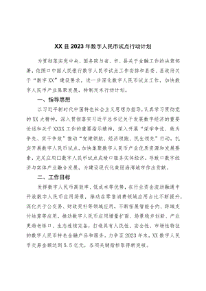 县2023年数字人民币试点行动计划.docx