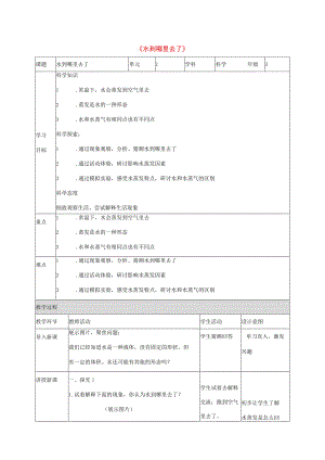 三年级科学上册 第1单元 水 1《水到哪里去了》教案2 教科版-教科版小学三年级上册自然科学教案.docx