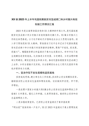 镇2023年上半年巩固拓展脱贫攻坚成果和乡村振兴有效衔接工作情况汇报.docx