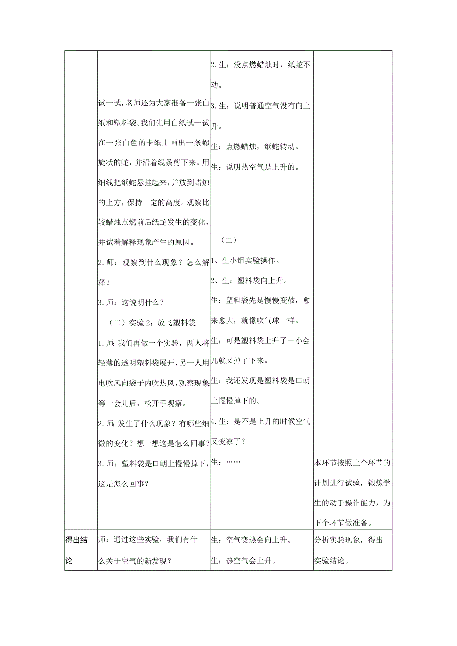 三年级科学上册 第四单元 流动的空气 2 会上升的热空气教学设计 大象版-大象版小学三年级上册自然科学教案.docx_第3页