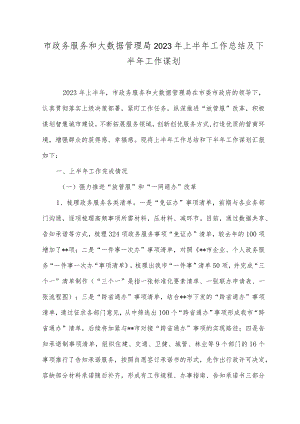 （2篇）市政务服务和大数据管理局2023年上半年工作总结及下半年工作谋划、县委政法委2023年上半年工作总结及下半年工作计划.docx