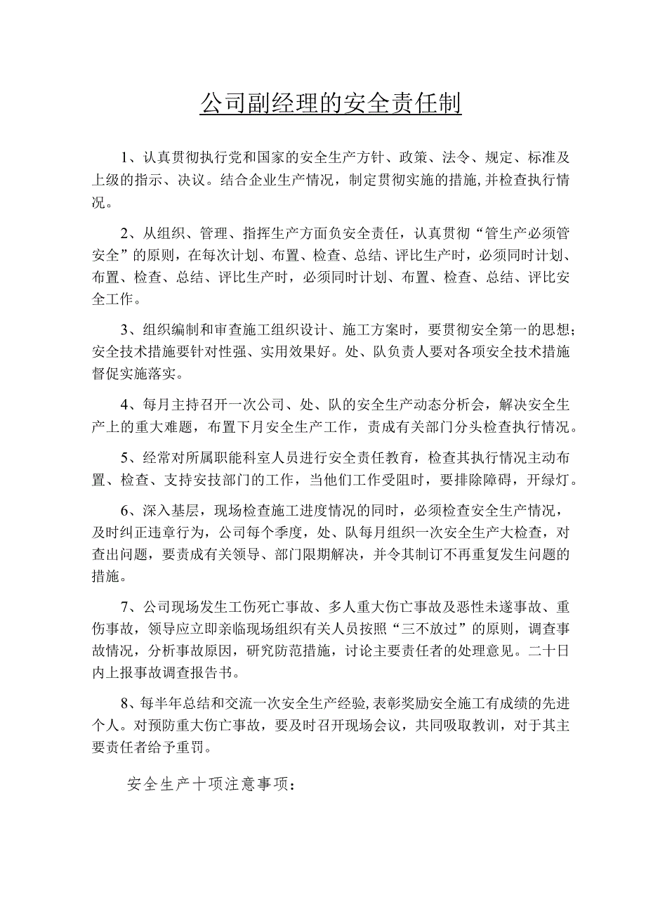 公司副经理的安全责任制范文.docx_第1页