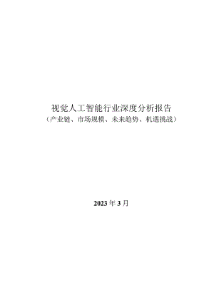 视觉人工智能行业深度分析报告：产业链、市场规模、未来趋势、机遇挑战.docx