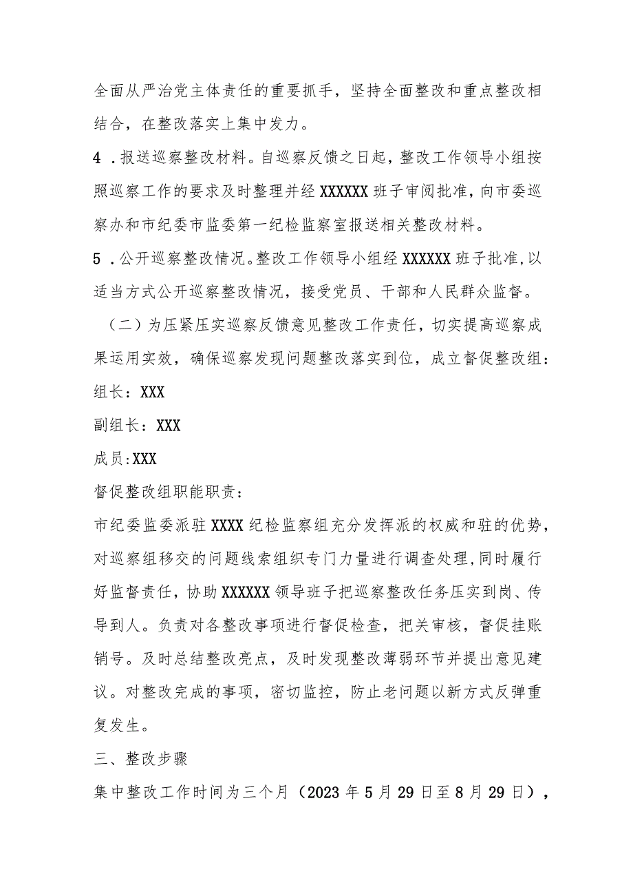 2023某领导班子关于落实市委巡察反馈意见整改工作方案范本.docx_第3页