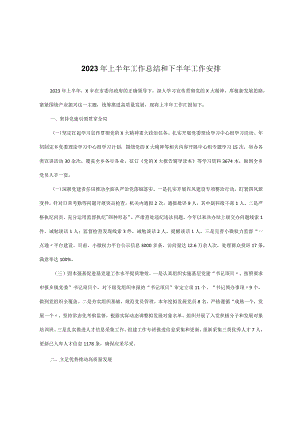 2023年上半年工作总结和下半年工作安排.docx