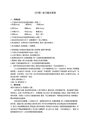 《灯笼》练习题及答案.docx