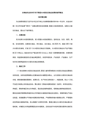 云南省关于推进大水面生态渔业发展的指导意见.docx