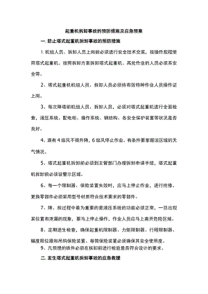 起重机拆卸事故的预防措施及应急预案.docx