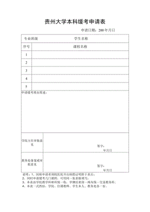 贵州大学本科缓考申请表.docx