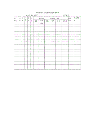 医疗器械公司闲置固定资产明细表.docx