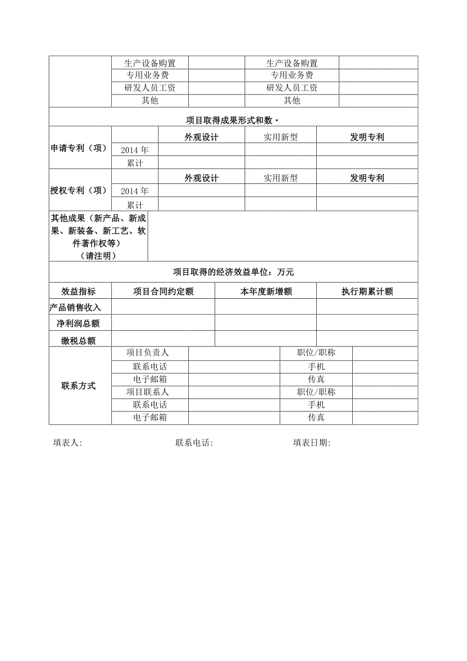 适用于科技攻关及产业化项目佛山高新区发展专项资金项目2014年度执行情况调查表.docx_第2页