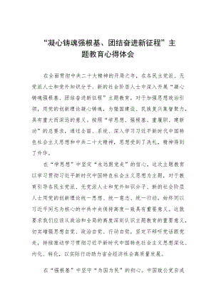 “凝心铸魂强根基、团结奋进新征程”主题教育学习心得体会范文八篇.docx