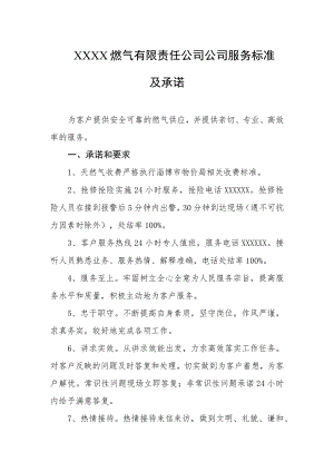 燃气有限责任公司公司服务标准及承诺.docx