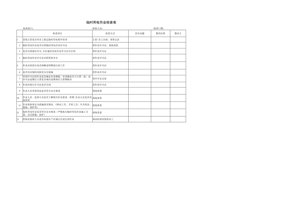 临时用电检查表.docx_第1页