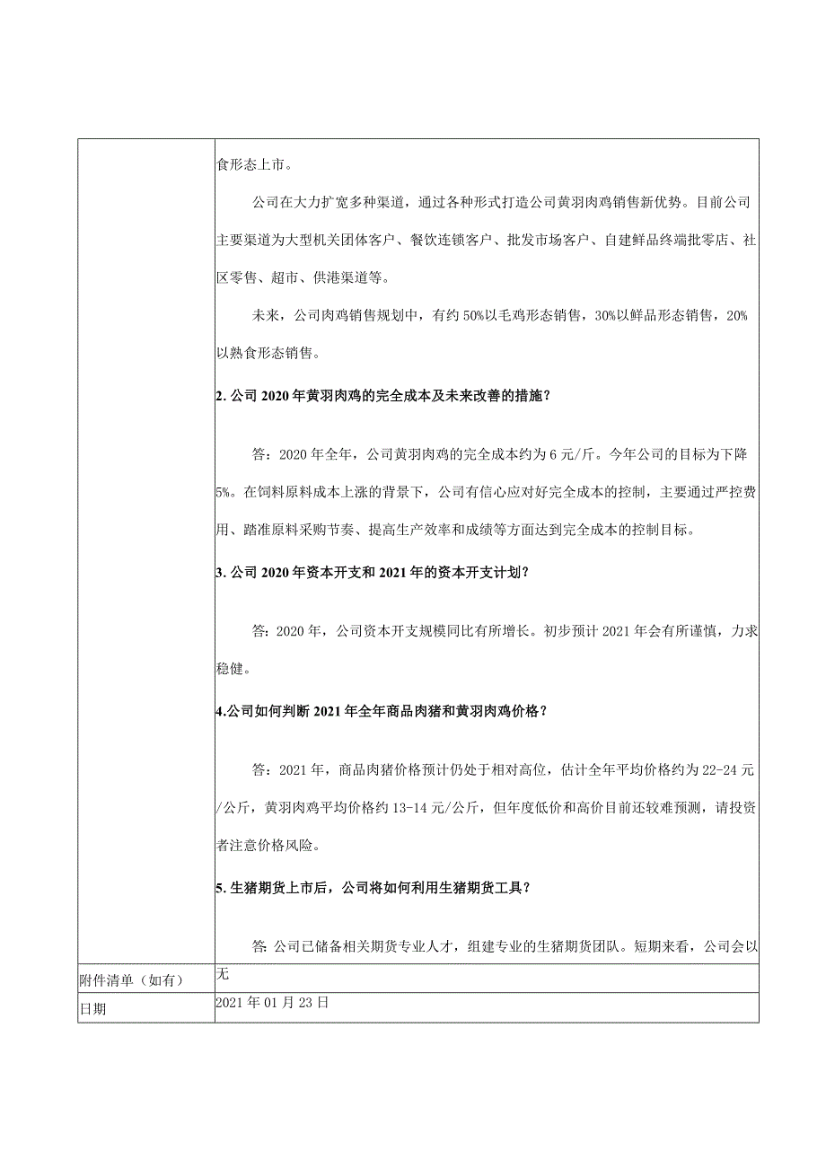 证券代码398证券简称温氏股份温氏食品集团股份有限公司投资者关系活动记录表.docx_第2页