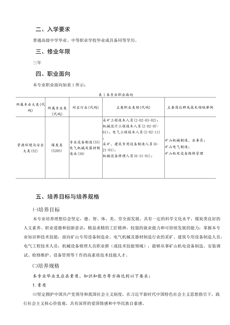 矿山机电技术专业人才培养方案.docx_第2页