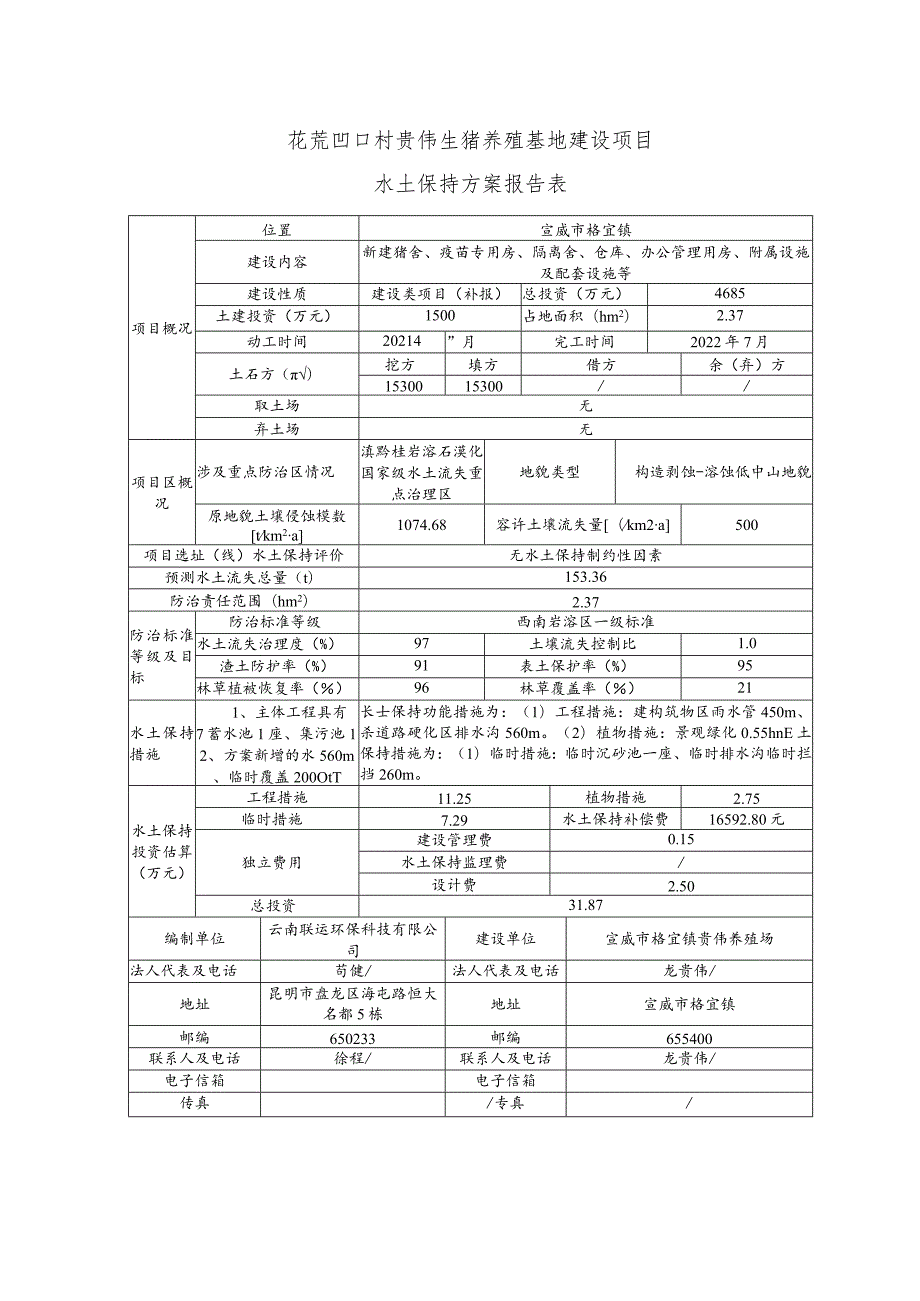 花荒凹口村贵伟生猪养殖基地建设项目水土保持方案报告表.docx_第2页