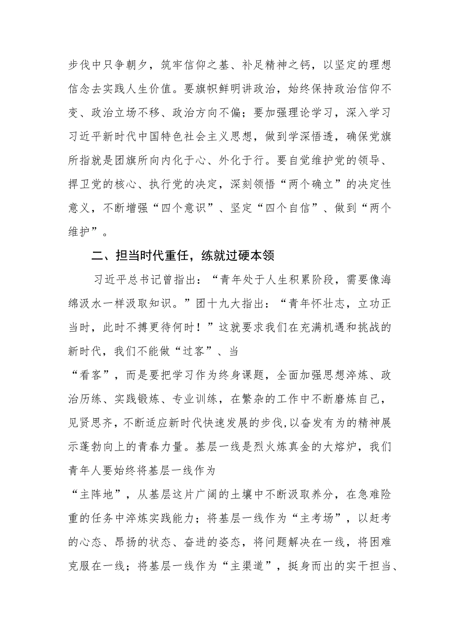 学习中国共产主义青年团第十九次全国代表大会报告心得体会四篇.docx_第2页