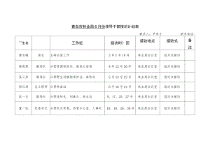 青岛市林业局6月份领导干部接访计划表.docx