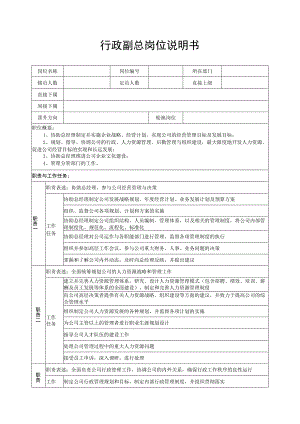 行政副总岗位说明书.docx