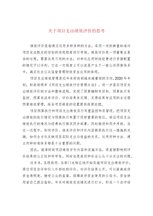 关于项目支出绩效评价的思考.docx