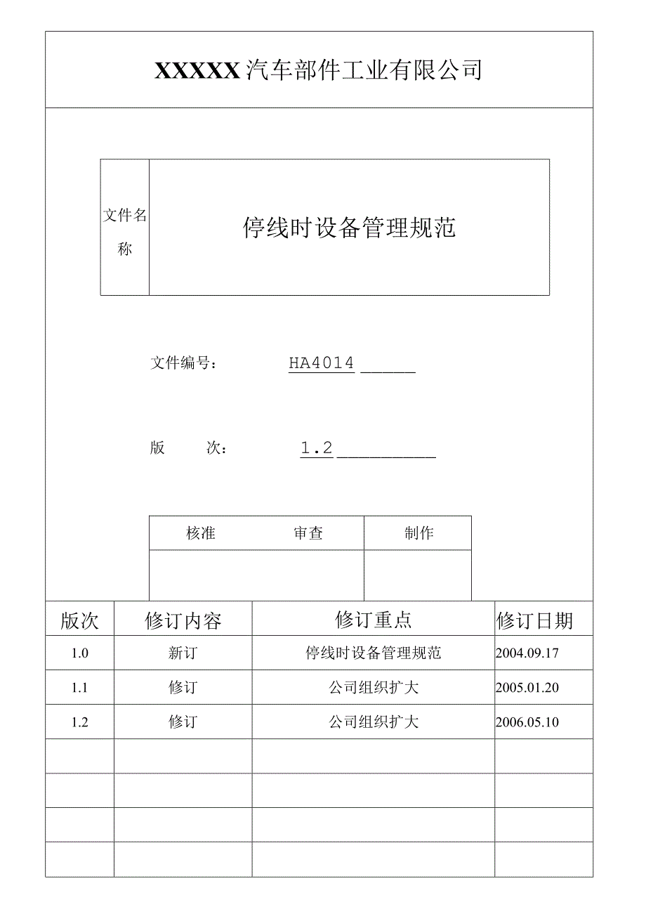 停线时设备管理规范HA.docx_第1页