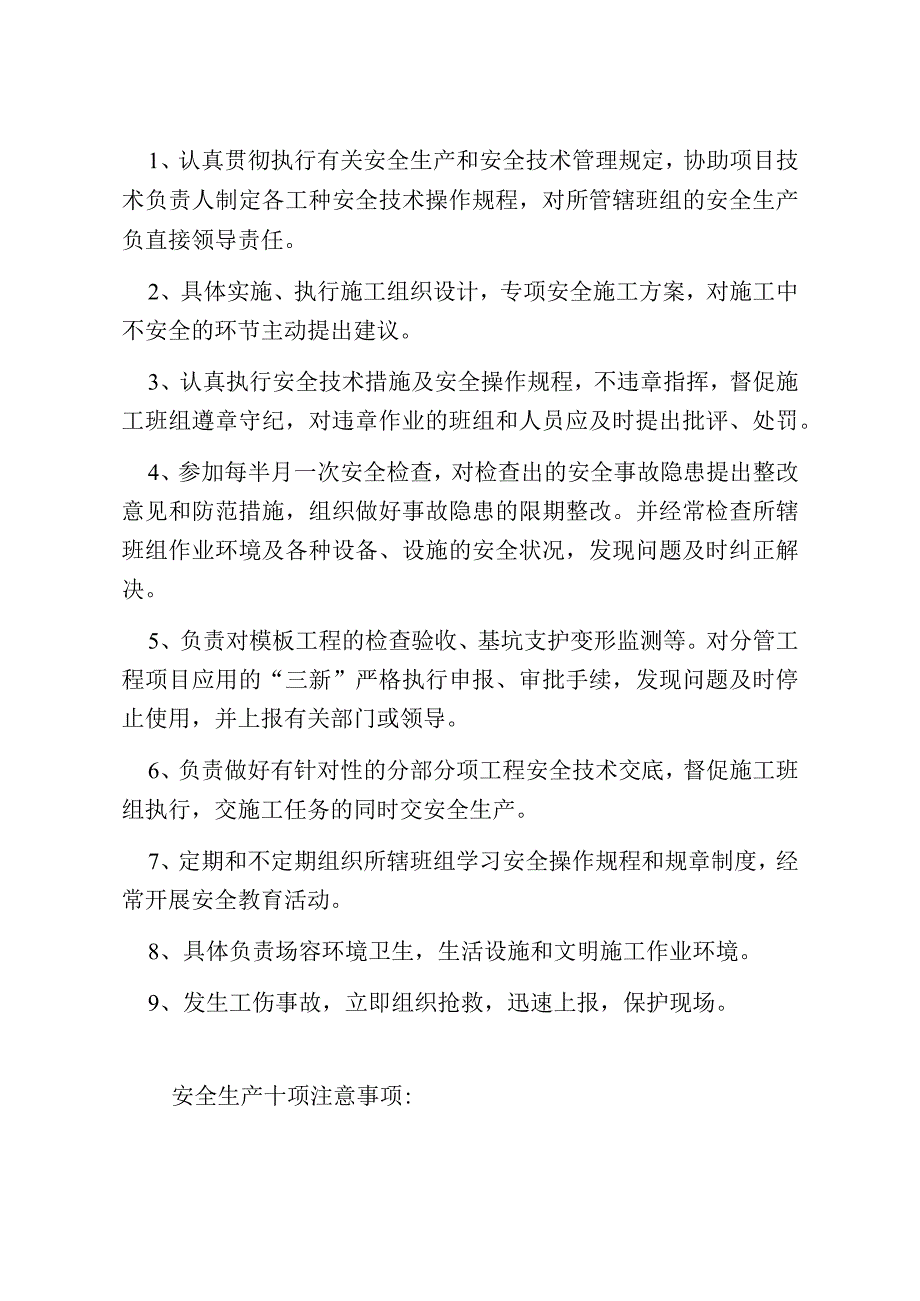 项目施工员安全生产责任制范文.docx_第1页