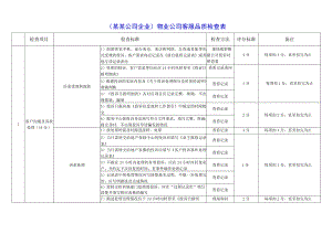 （某某公司企业）物业公司客服品质检查表.docx