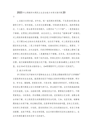 2023年主题教育专题民主生活会“能力本领”方面个人查摆存在问题20条.docx