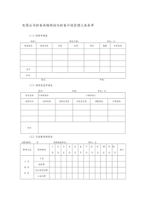 电商公司财务战略规划与财务计划管理工具表单.docx