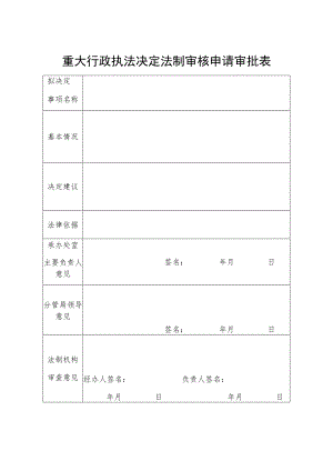 重大行政执法决定法制审核申请审批表.docx