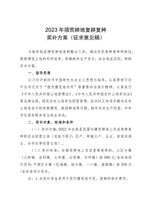 2023年撂荒耕地复耕复种奖补方案（征求意见稿）.docx