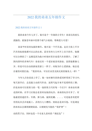 (汇编)2022我的弟弟五年级作文.docx