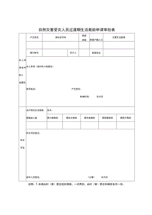 自然灾害受灾人员过渡期生活救助申请审批表.docx