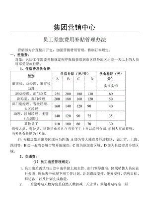 营销员工差旅费用补贴管理办法.docx