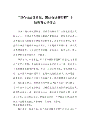 凝心铸魂强根基团结奋进新征程主题教育心得体会交流材料三篇.docx