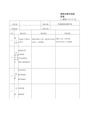 悬挑式脚手架验收记录范文.docx