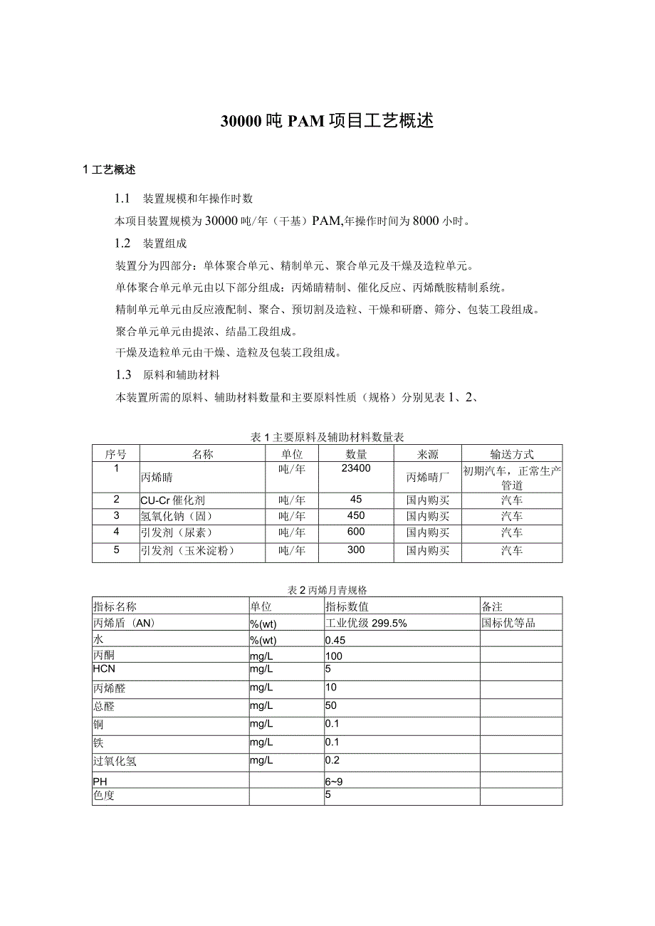 30000吨PAM项目工艺概述.docx_第1页