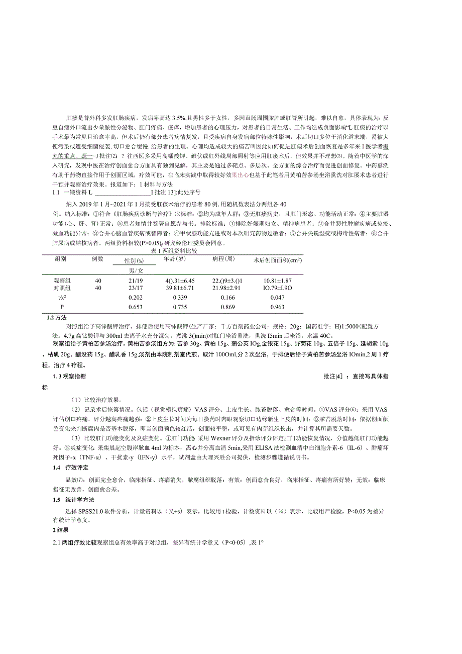 黄柏苦参汤坐浴熏洗在肛瘘术后创面愈合中的应用效果及对炎症指标的影响.docx_第2页