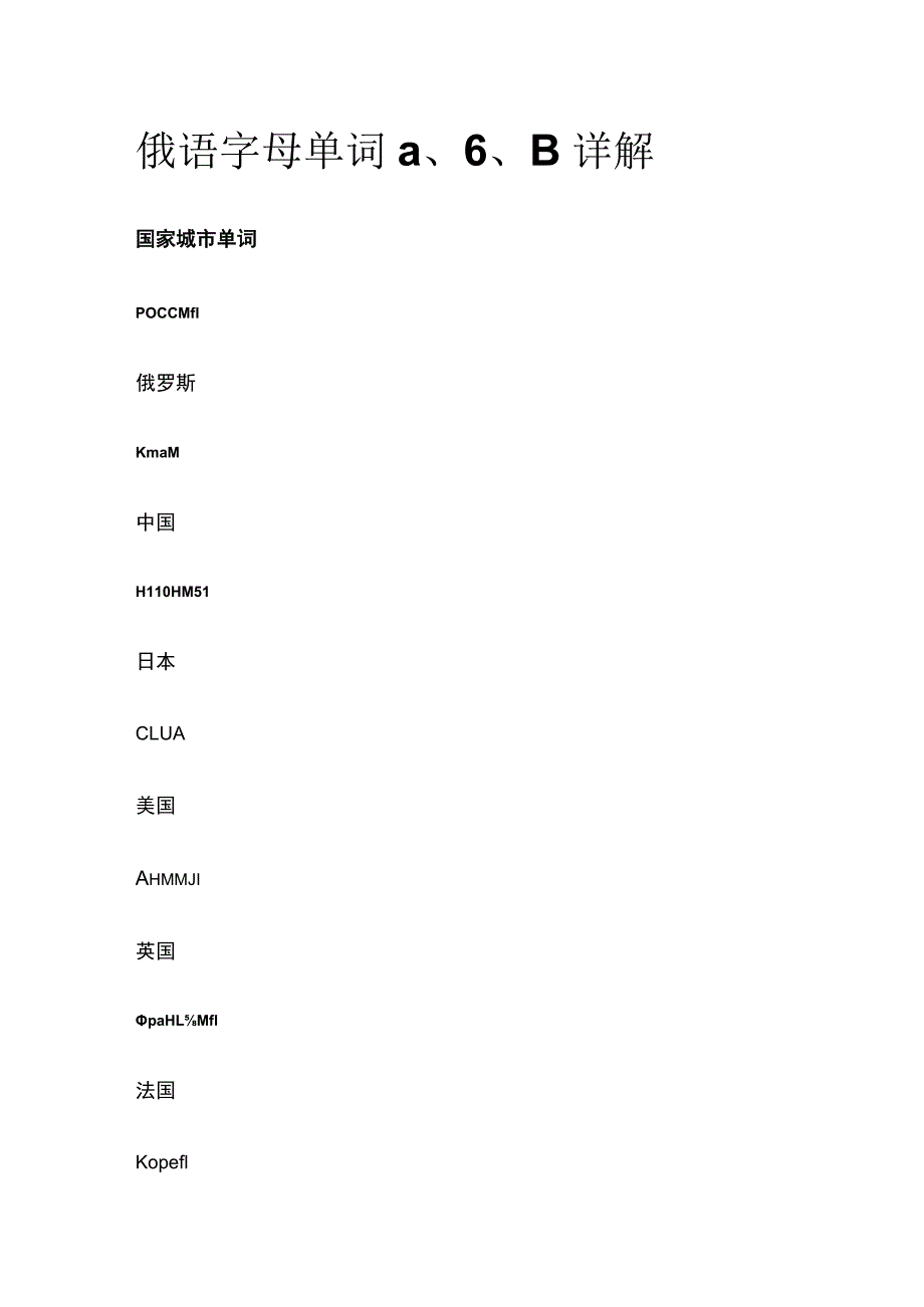 俄语字母单词а、б、в详解.docx_第1页