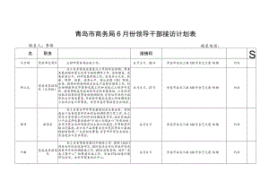 青岛市商务局6月份领导干部接访计划表.docx